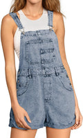 Glamaker Denim Overall Shorts for Women Casual Summer Style
