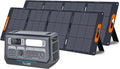 ALLWEI 2400W Solar Generator + 2 Solar Panels - Portable Power Station