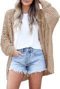 Mafulus Crochet Cardigan Kimono Boho Oversized Open Front Women's
