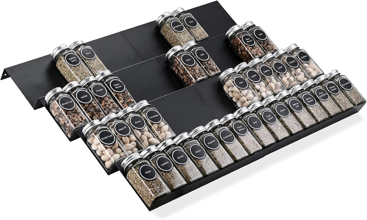 Metal Spice Rack Tray - Ultimate Kitchen Drawer Organizer Solution