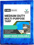 20 ft x 40 ft Waterproof Tarp, Medium Duty Reversible Blue/Silver