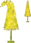 Goplus 6 FT Pre-Lit Whimsical Christmas Tree - Slim Bendable Pencil