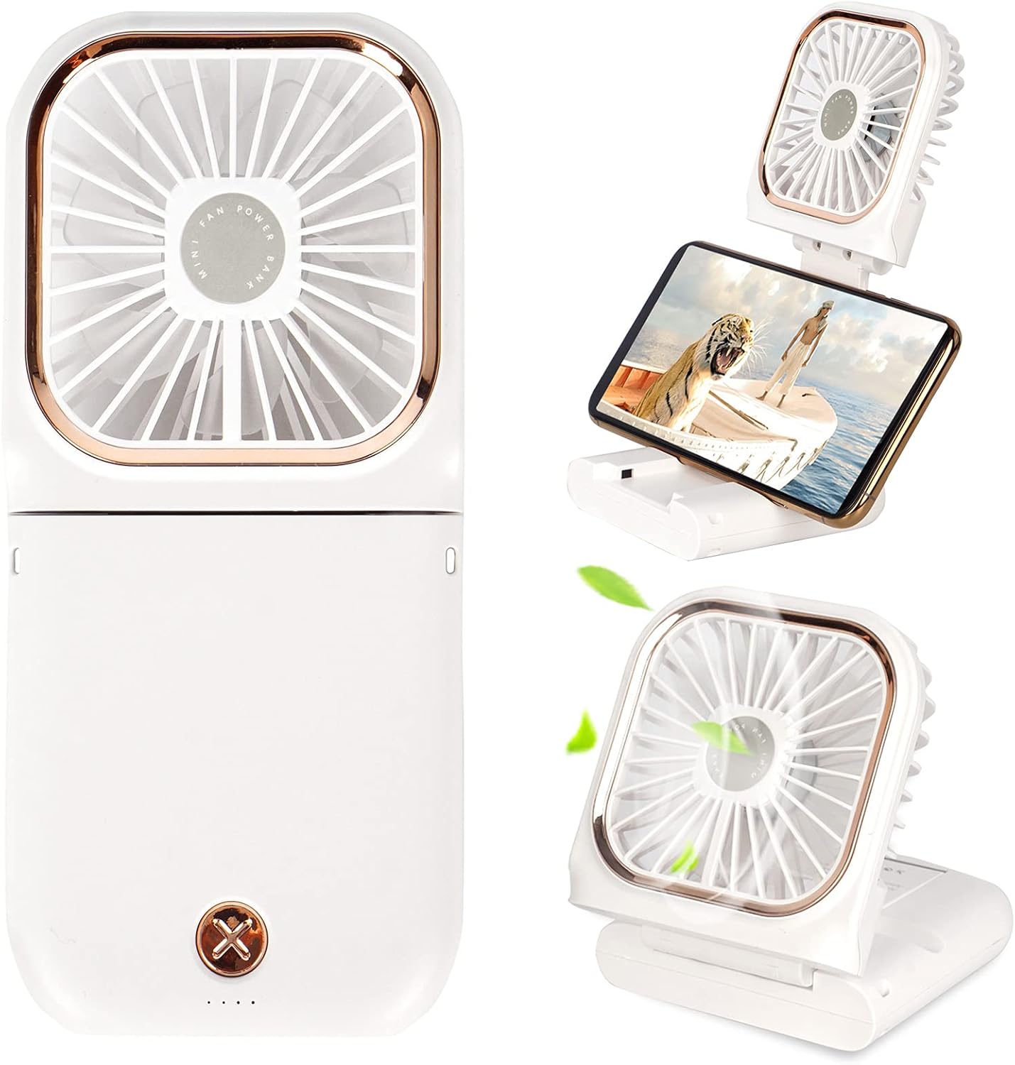 5-in-1 Mini Fan: Portable Power Bank & Handheld Cooling Fan
