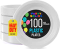 Exquisite Party Solids 10in White Disposable Plates - Heavy Duty