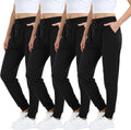4 Pack Womens Joggers with Pockets Lightweight Sweatpants - Soft