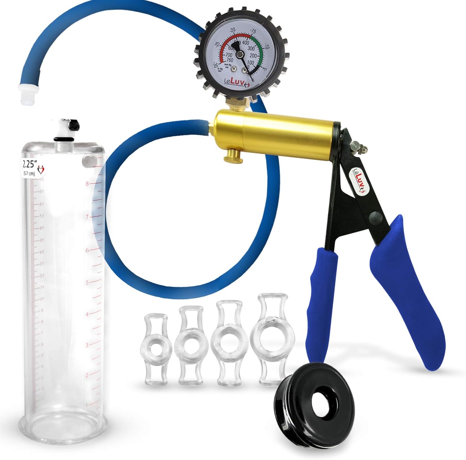 LeLuv Ultima Penis Pump with Brass Handle and Silicone Grips