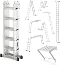LUISLADDERS 18.5FT Folding Ladder Multi-Purpose 7 in 1 - Versatile
