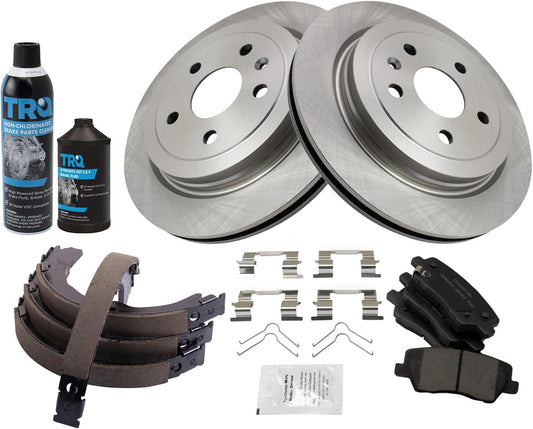 TRQ Rear Brake Pad & Rotor Kit for 2014 Cadillac Vehicles