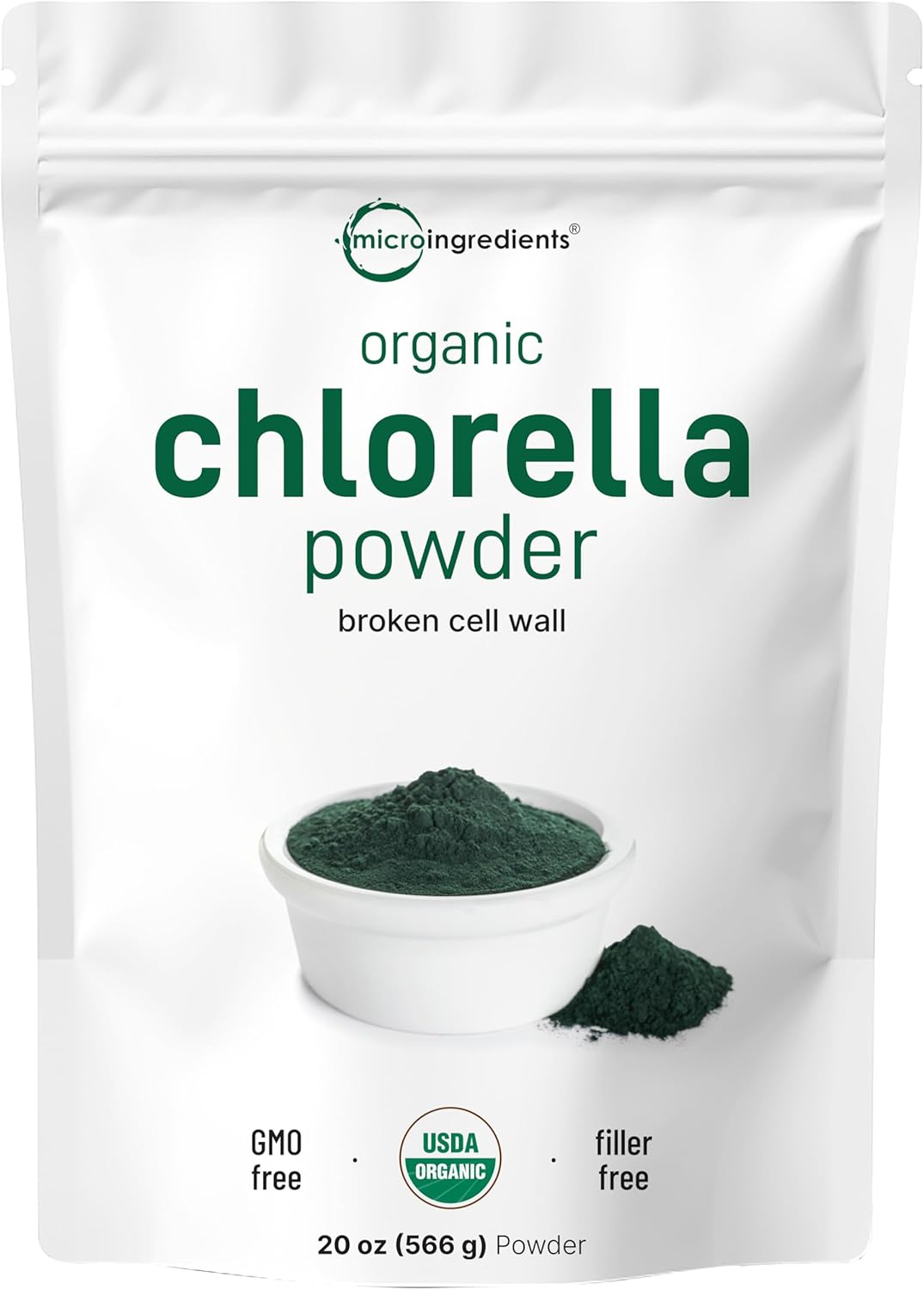 Chlorella Powder 20oz | Broken Cell Wall for Optimal Absorption