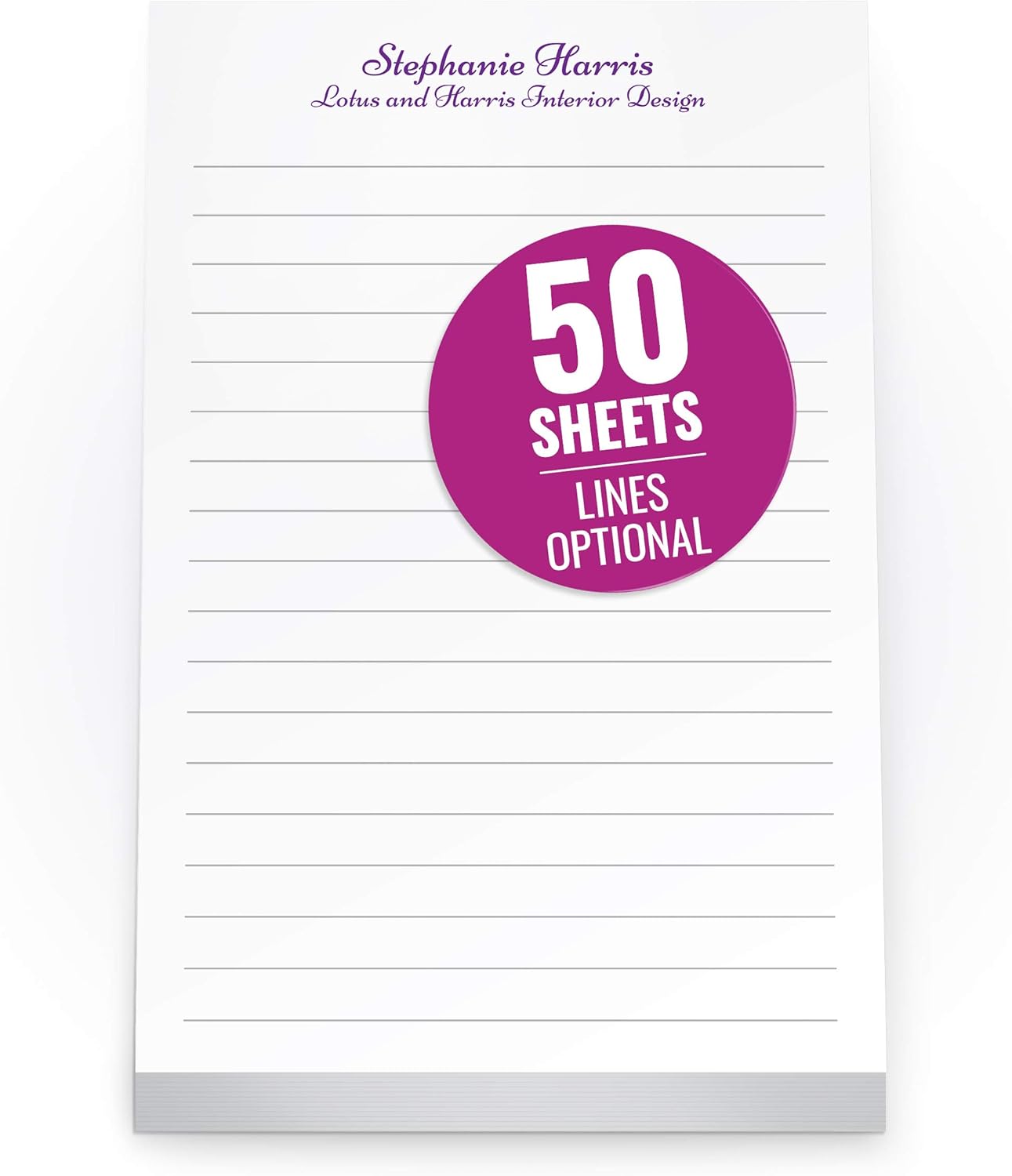 Custom Printed White Notepads for Business or Personal Use