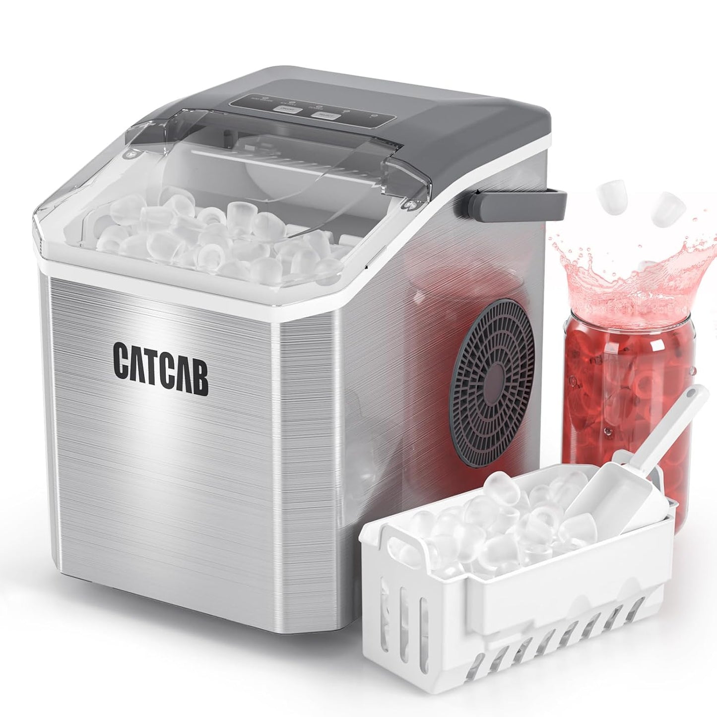 Countertop Ice Maker Machine with Handle for Home and Parties