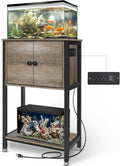 5-10 Gallon Fish Tank Stand with Cabinet and Power Outlets - Heavy