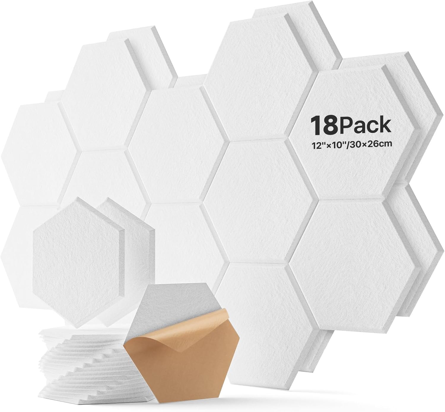 18 Pack Hexagon Acoustic Panels for Soundproofing and Clarity