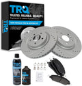 TRQ Front Performance Brake Pad & Rotor Kit - Semi-Metallic Fit