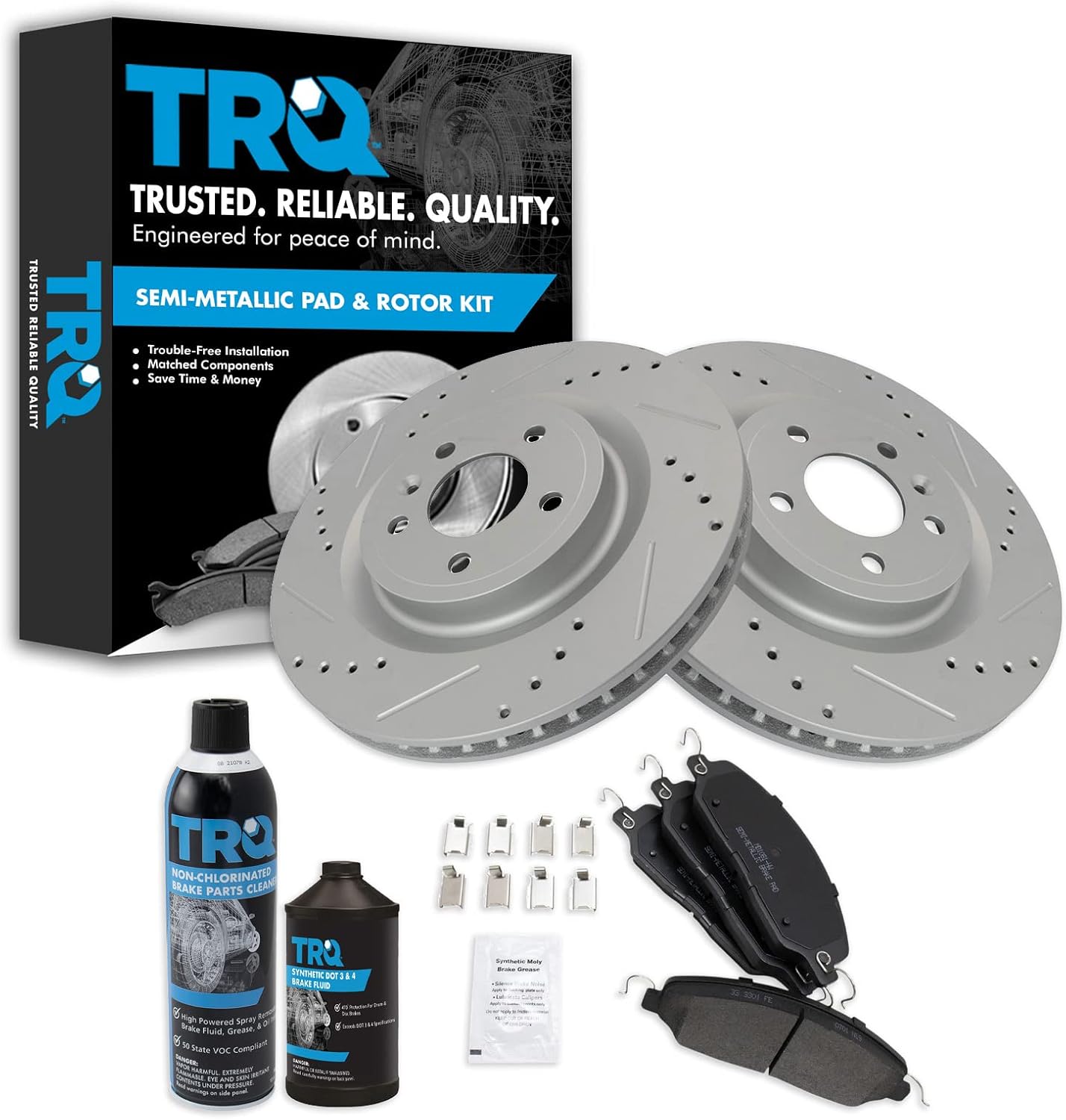 TRQ Front Performance Brake Pad & Rotor Kit for 2013-2014 Mustang