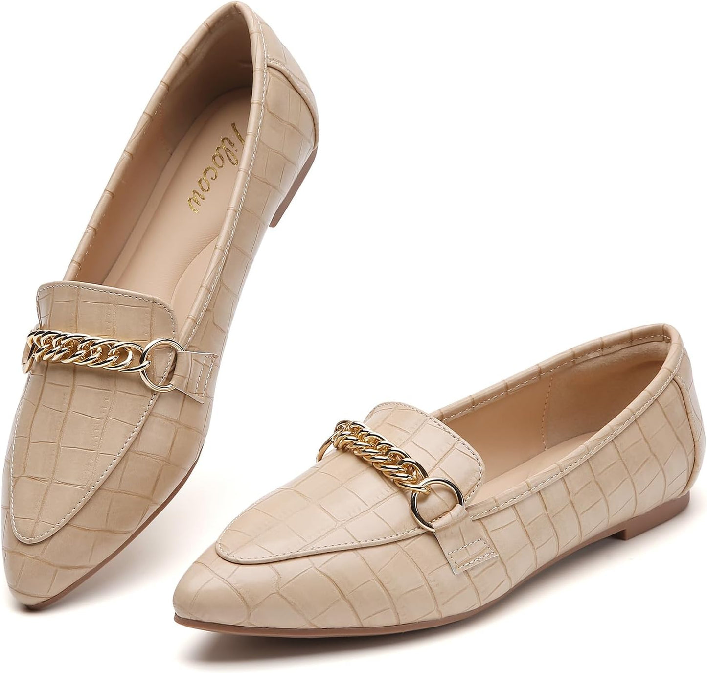 Stylish Metal Chain Loafers for Women - Comfortable Fashion Flats
