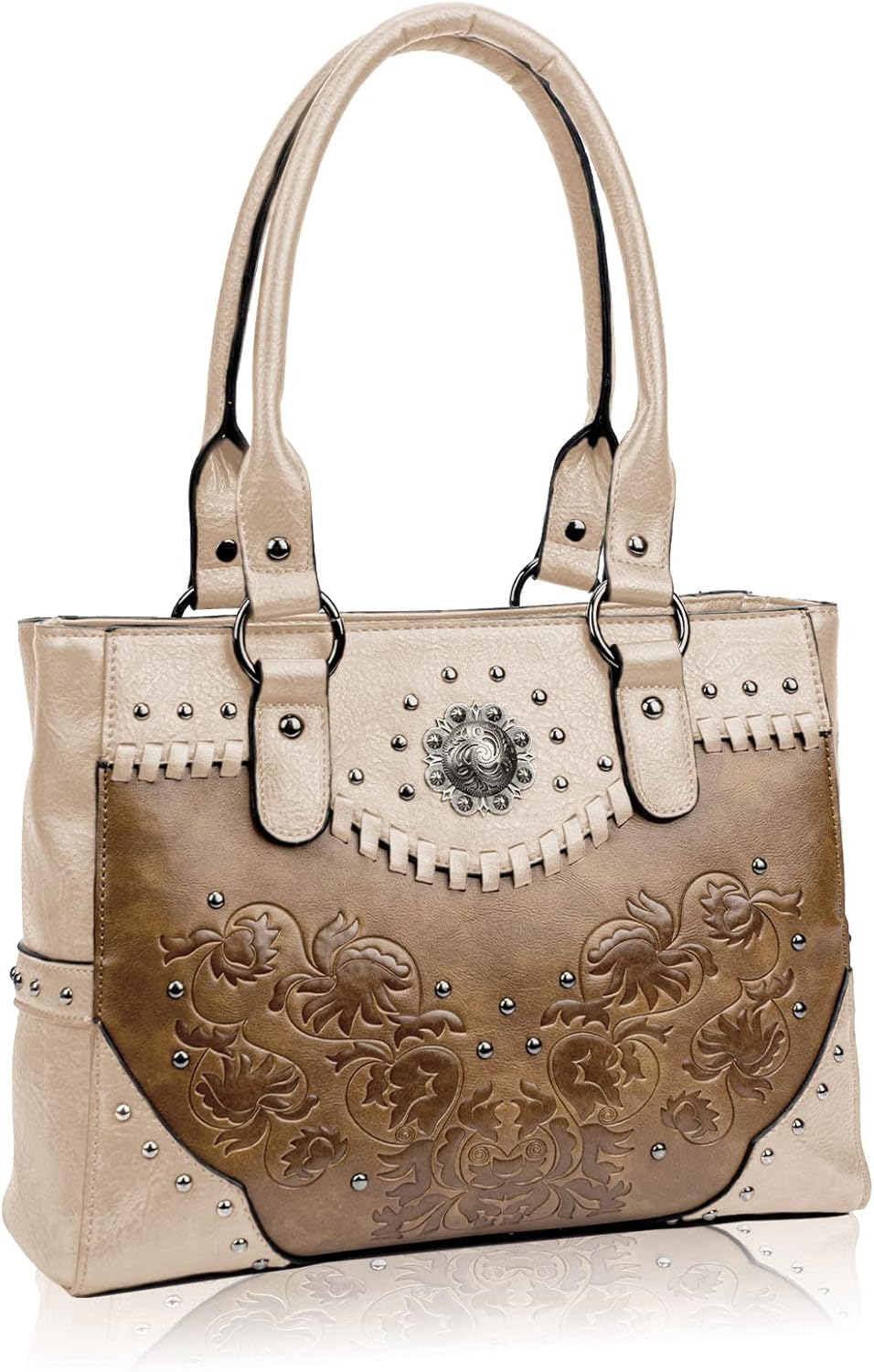 Large Western Tote Bag for Women with Vintage Embossed Design