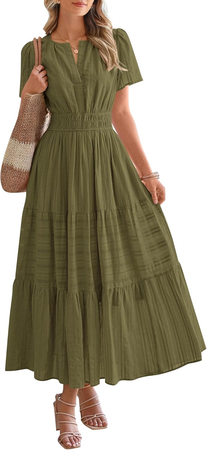 BTFBM Womens Summer Casual Maxi Dress with Pockets for 2025