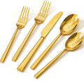 KINGSTONE Gold Silverware Set 40-Piece Forged Flatware - Service for 8