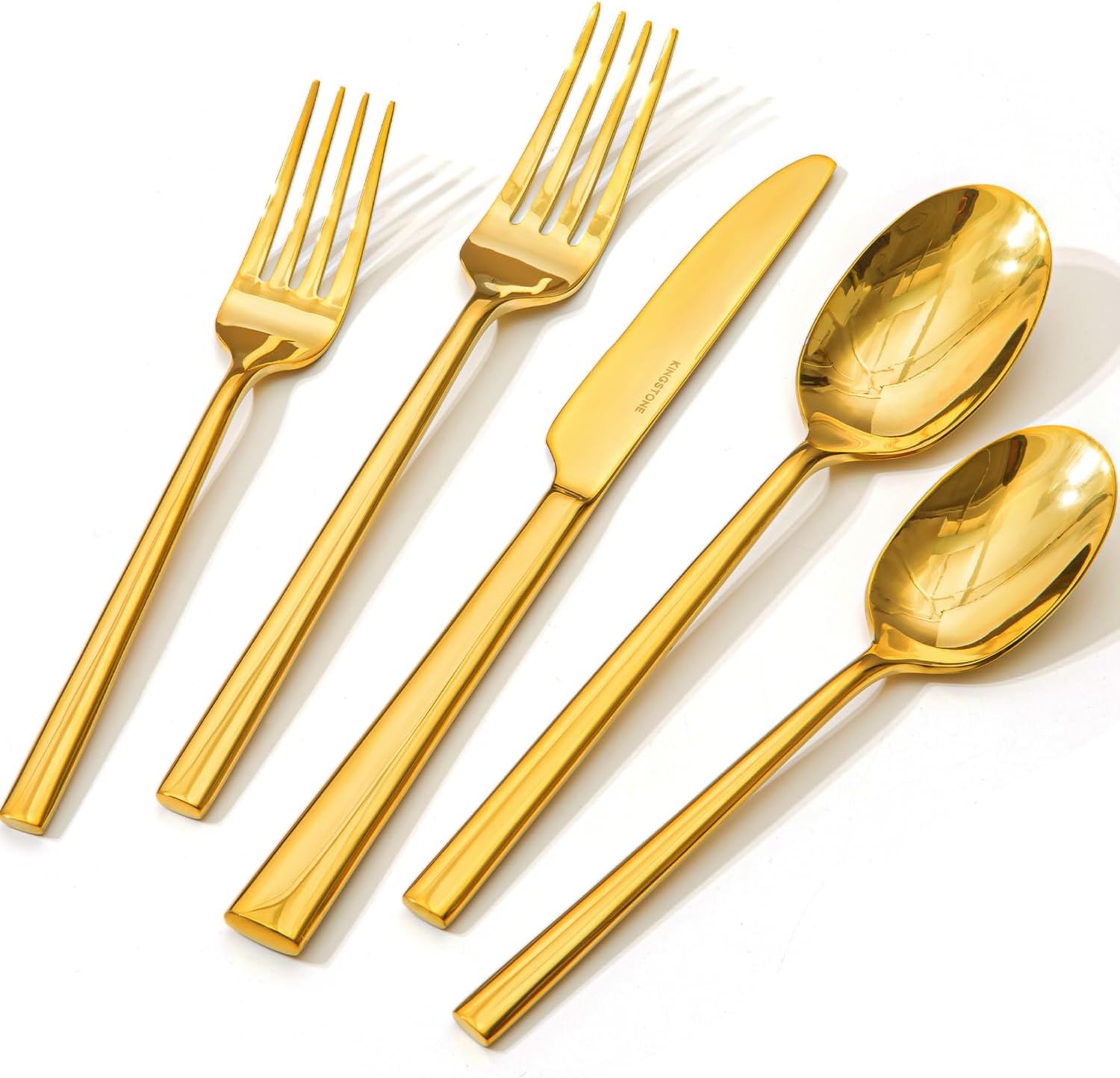 KINGSTONE Gold Silverware Set - 40-Piece Premium Flatware Set