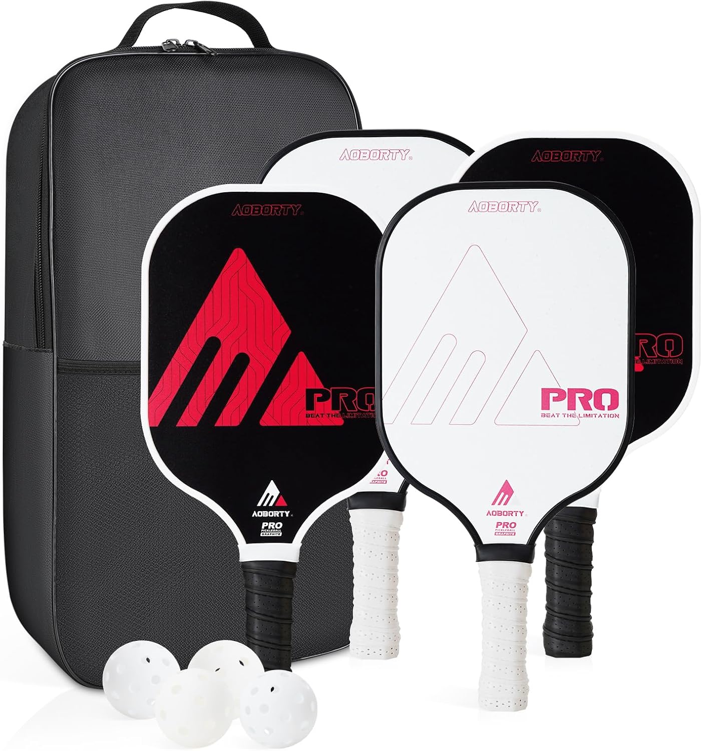 Pickleball Paddles 4 Pack Set with Premium Rackets and Balls