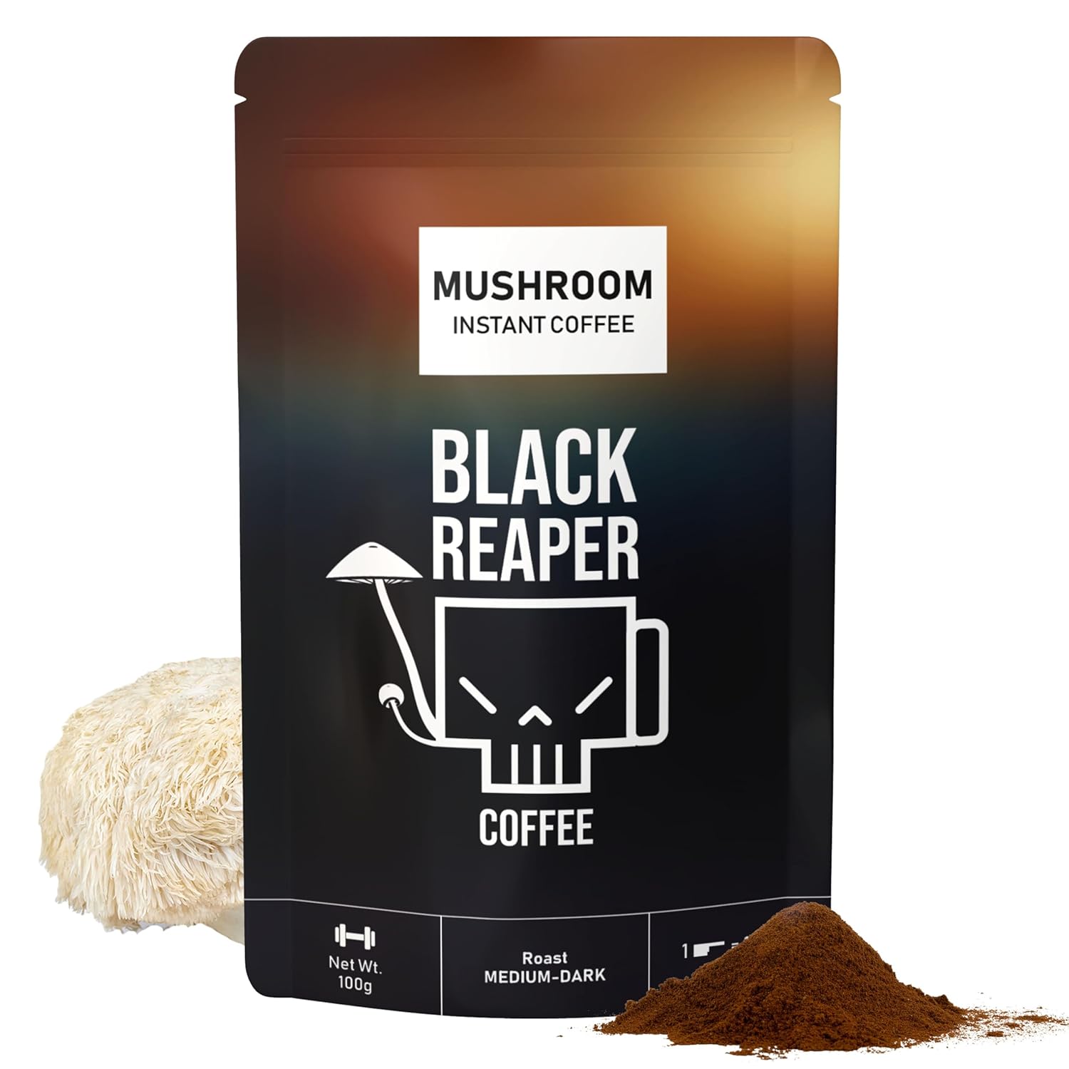 Black Reaper Lion's Mane Instant Coffee - Enhanced Clarity & Focus