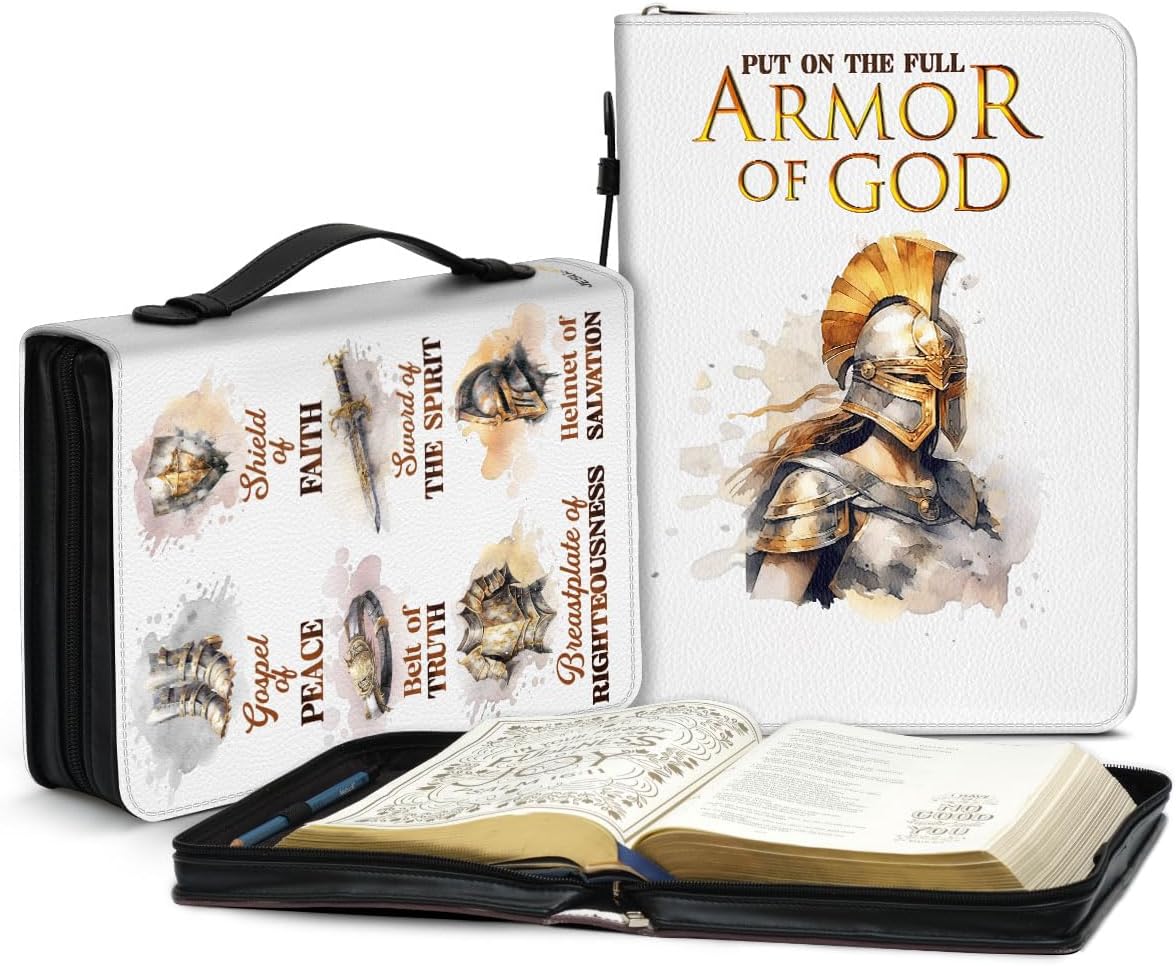 Armor of God Bible Cover for Men - Faith Scripture Gift