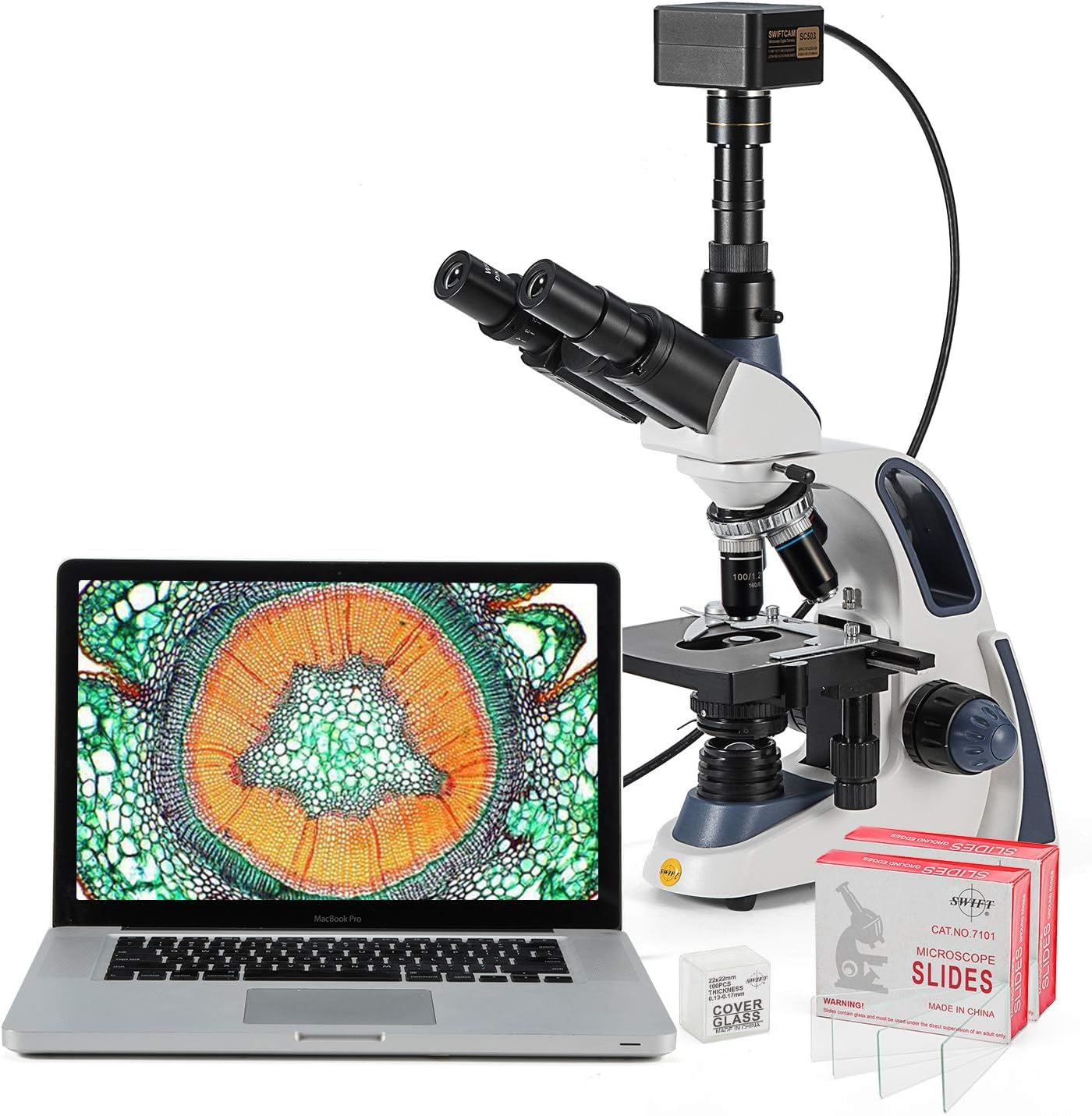 Swift Compound Trinocular Microscope SW380T for Precision Viewing