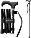 Dazzling Black Foldable Walking Cane for Women and Men - Elegant