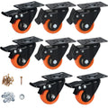 2 Inch Caster Wheels Set of 8 Heavy Duty for Furniture and Workbench