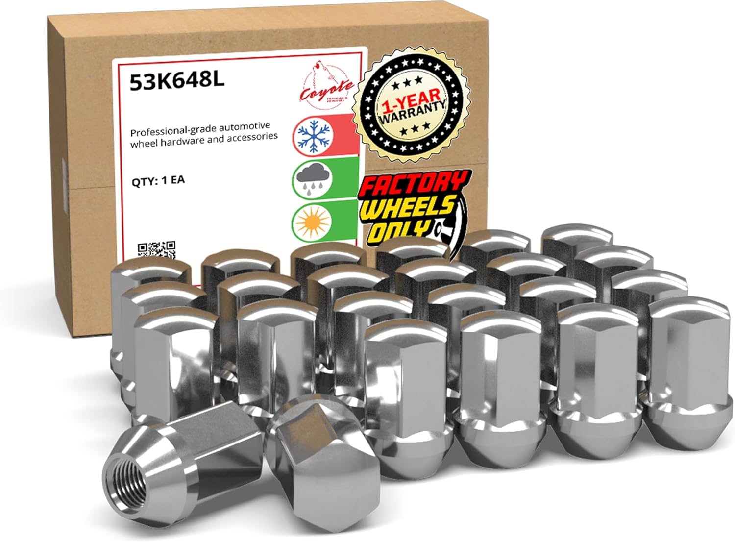 M14x1.5 OEM Style Lug Nuts 24 Pcs for Chevy & GMC Vehicles