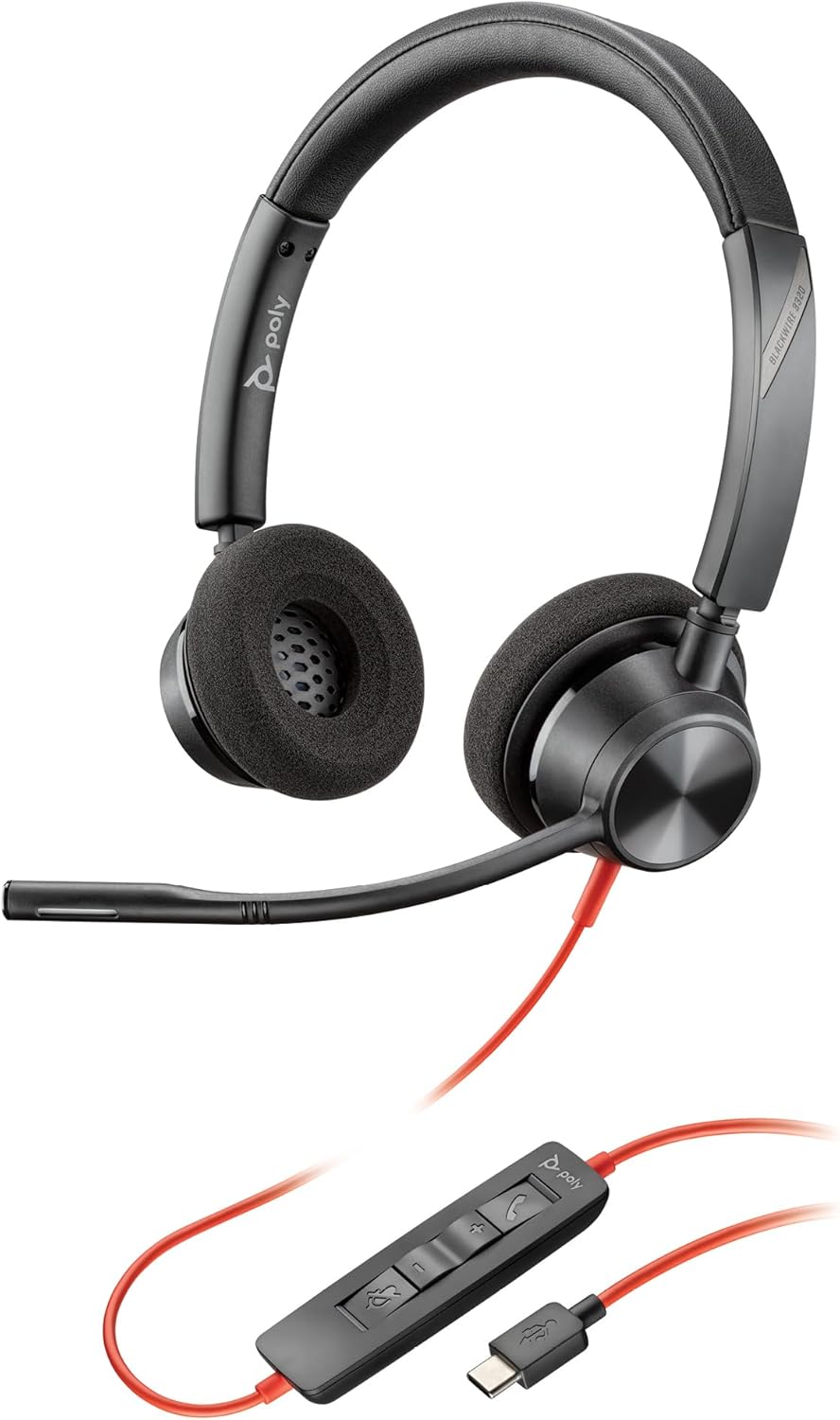 Poly Blackwire 3320 Wired Headset for Ultimate Collaboration