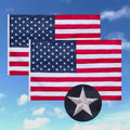 American flags for outside 3x5 (2 Pack) - Heavy Duty Outdoor Nylon