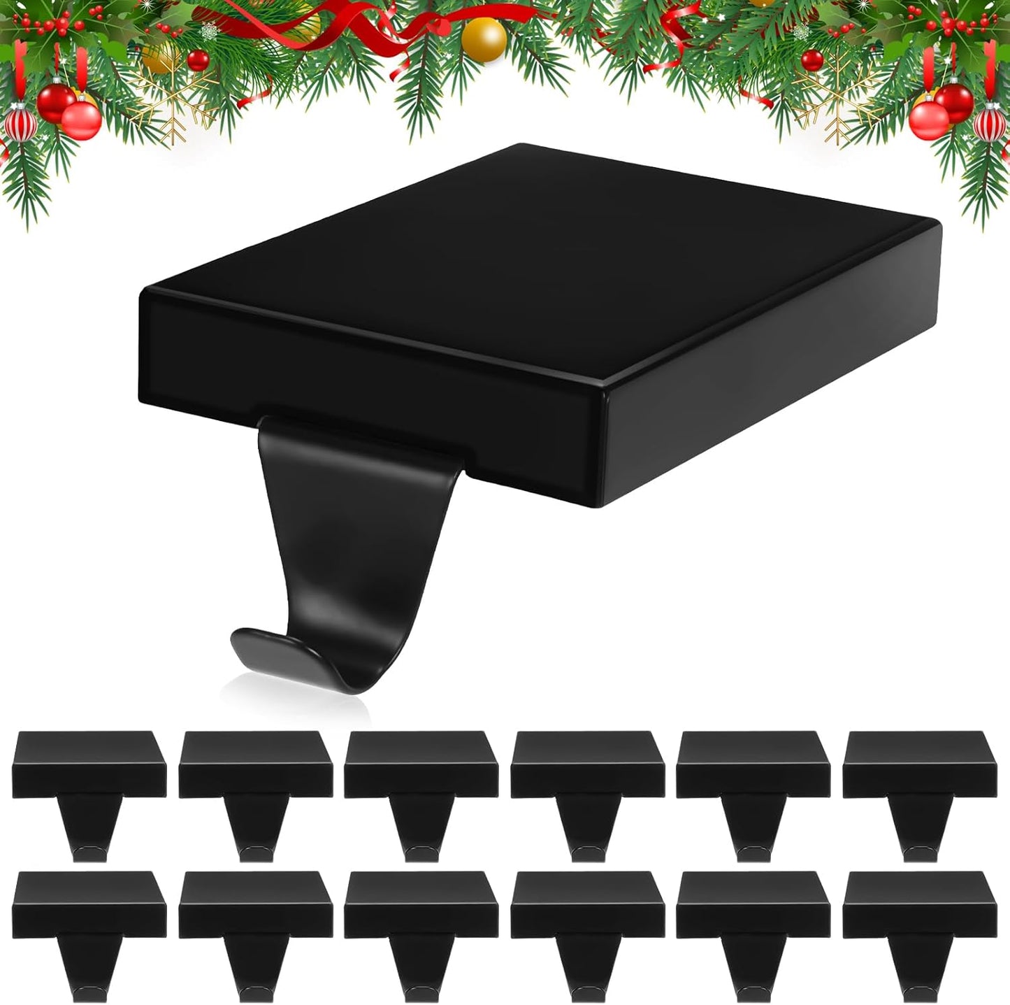 Zonon 12 Pcs Christmas Stocking Holders for Mantle Decor