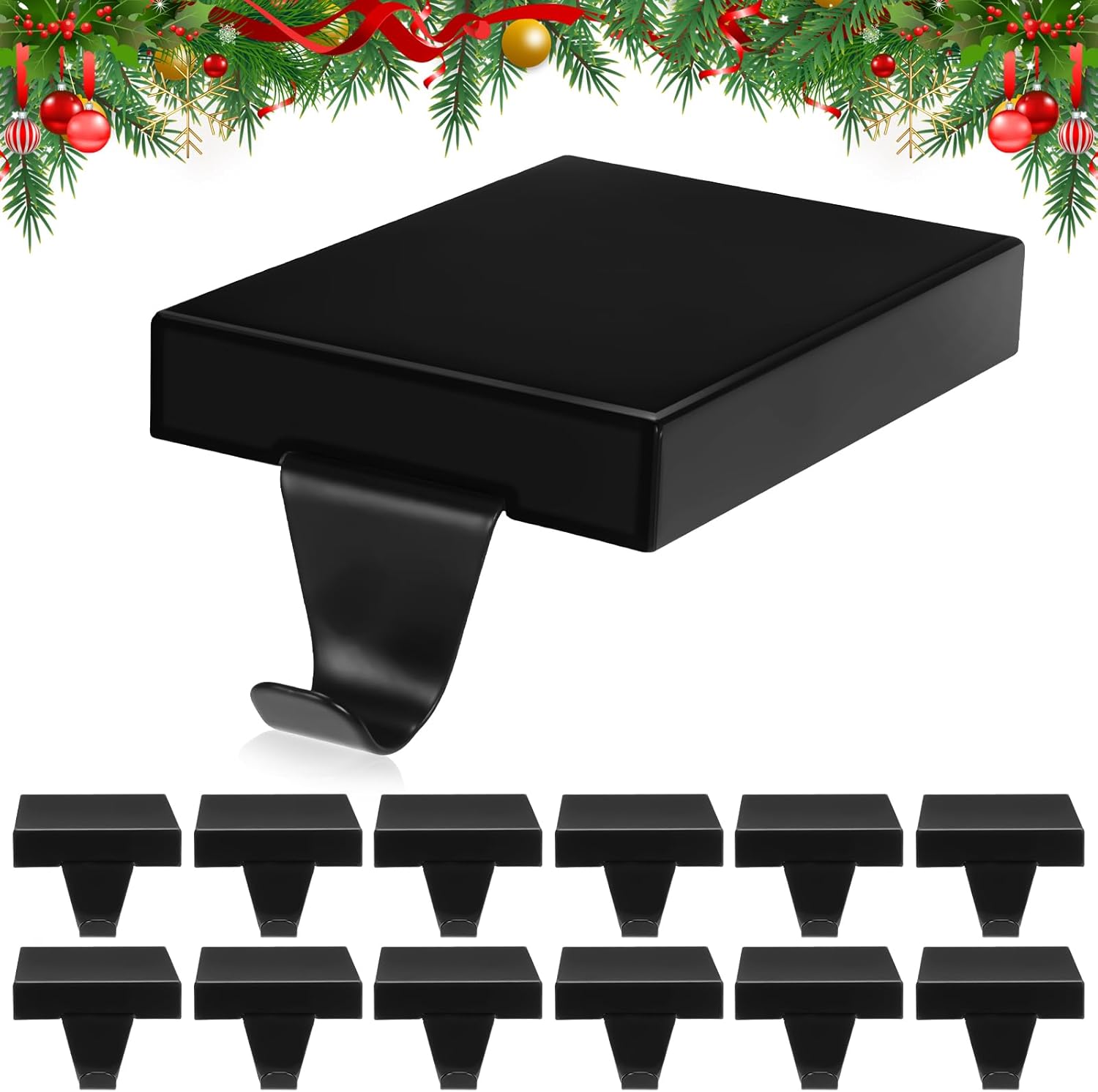 Zonon 12 Pcs Christmas Stocking Holders for Mantle Decor