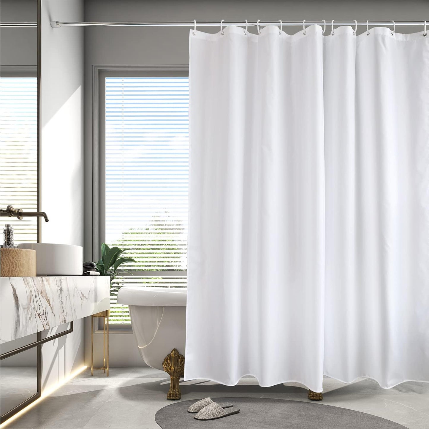 Water-Repellent 78 Shower Curtain Set - Spa Luxury