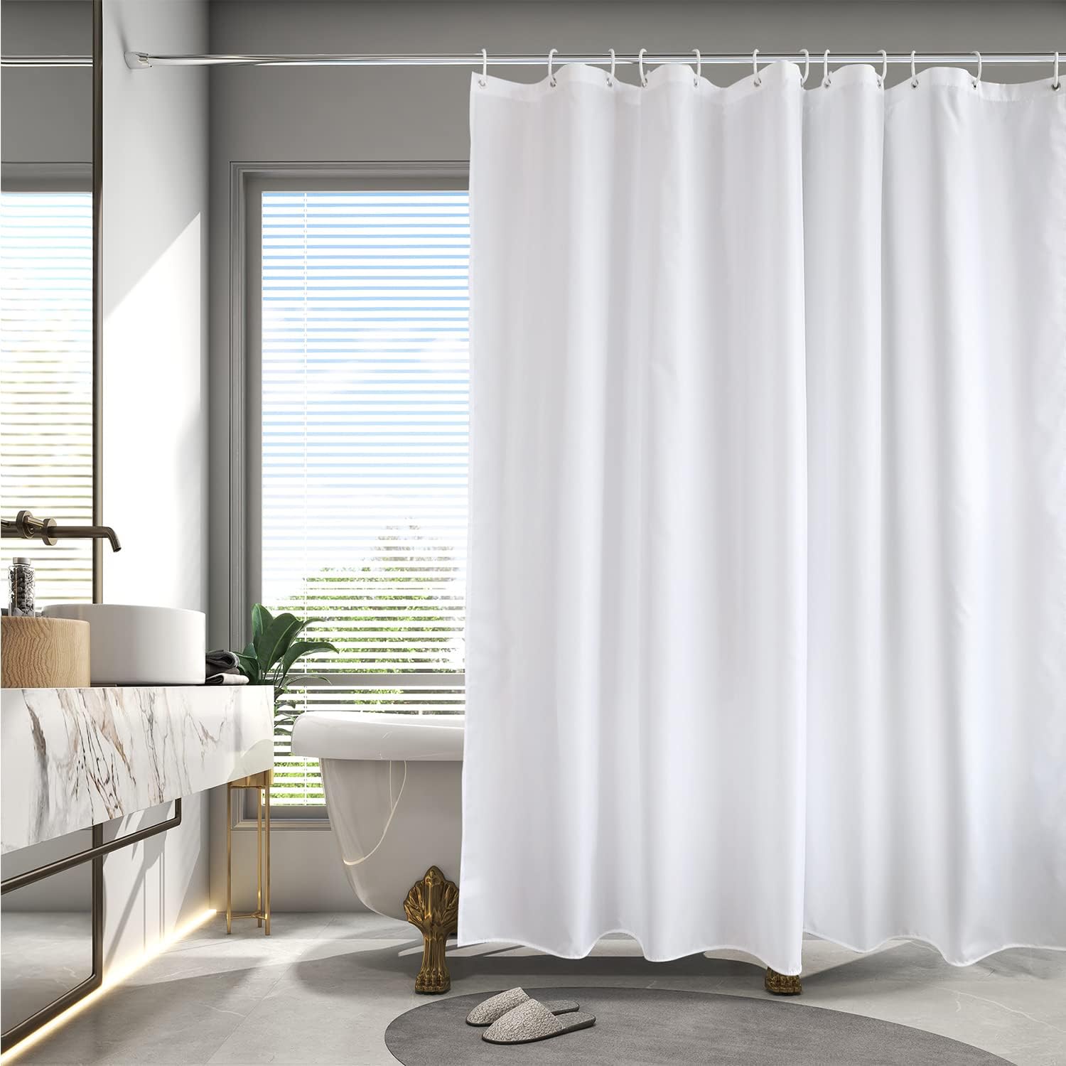 Water-Repellent 78 Shower Curtain Set - Spa Luxury