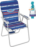 Folding Beach Chair for Adults with Hard Armrests - Supports 300lbs