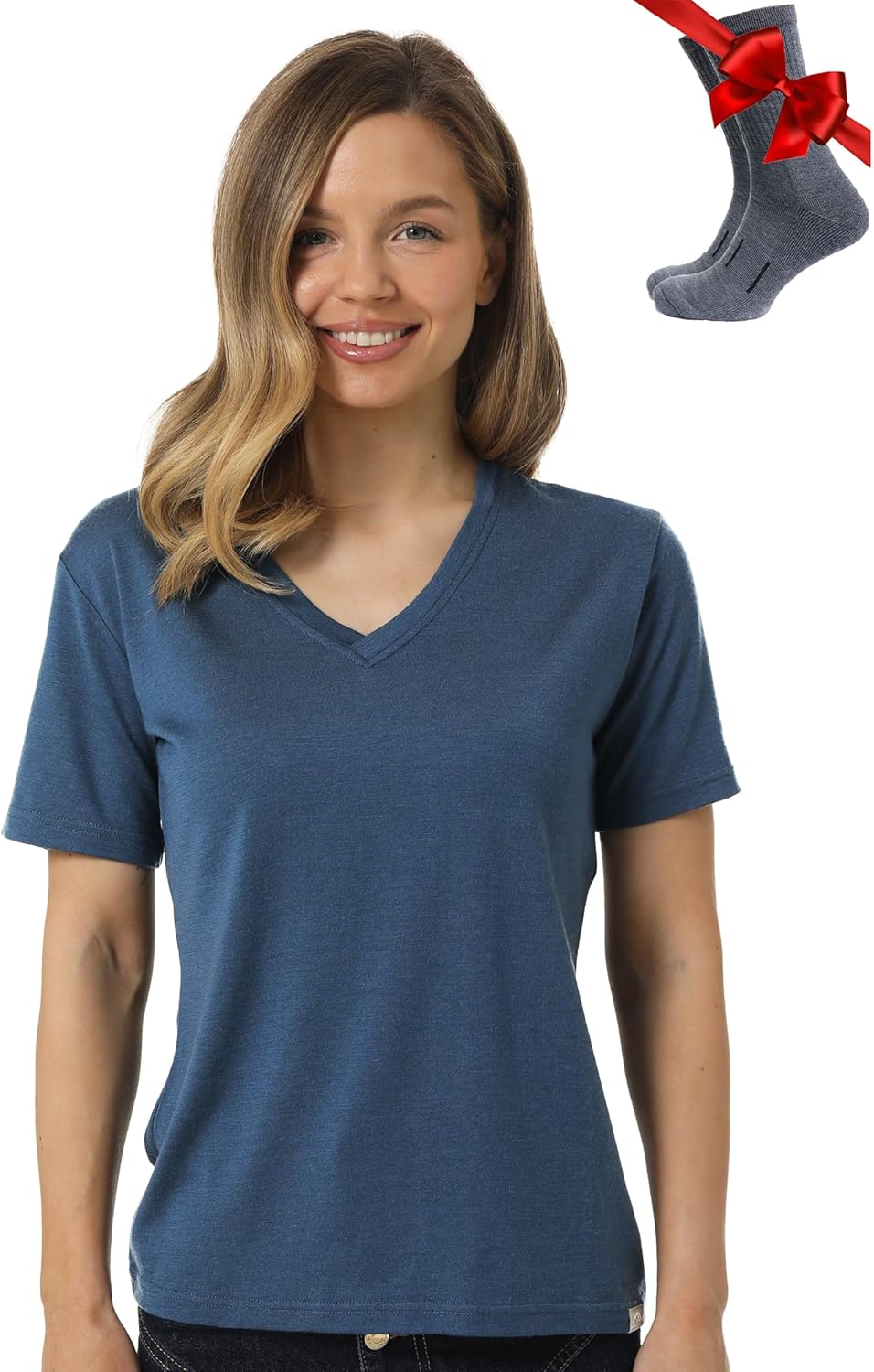 Merino Wool T Shirt Women - Soft, Moisture-Wicking Tee & Socks