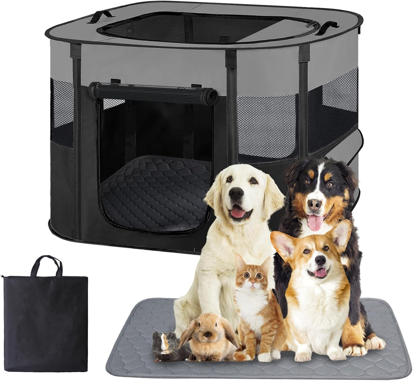 Large Dog Cat Playpen Crate for Indoor Outdoor Travel Use