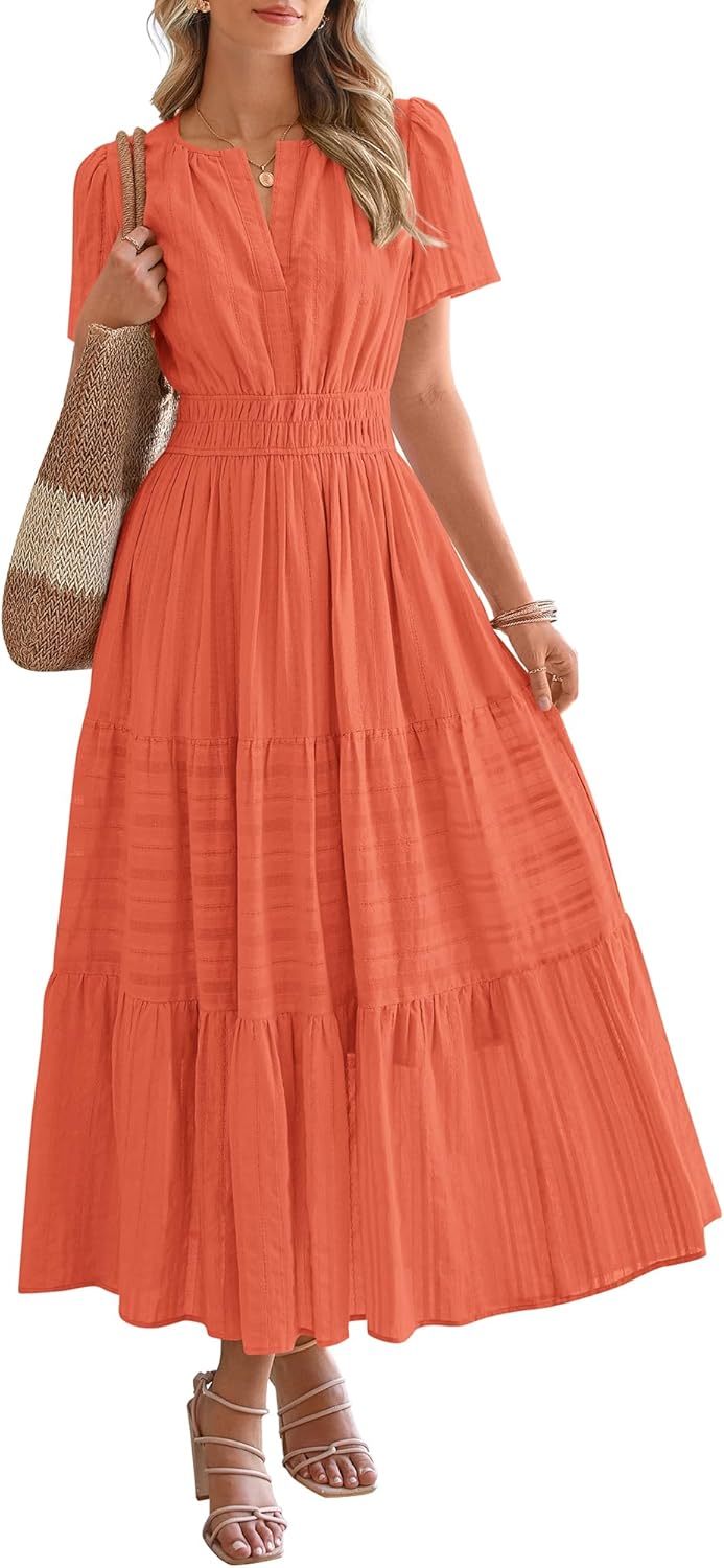BTFBM Womens Summer Casual Maxi Dress with Pockets for 2025