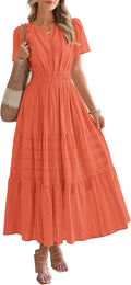 BTFBM Womens Summer 2025 Midi Maxi Dress - Lightweight, Pockets