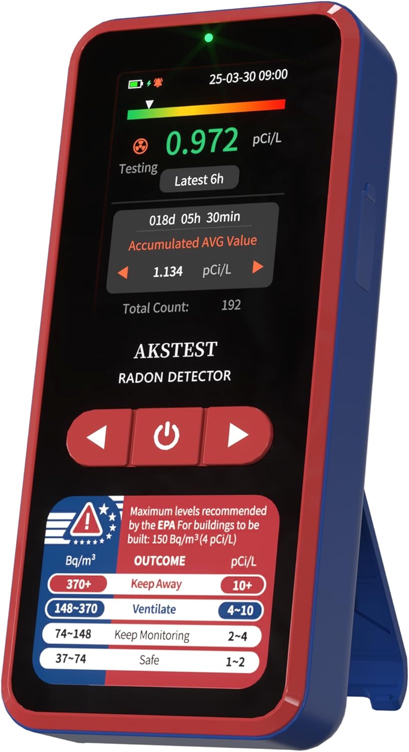 RM-60 Radon Detector with Color Display for Home Safety