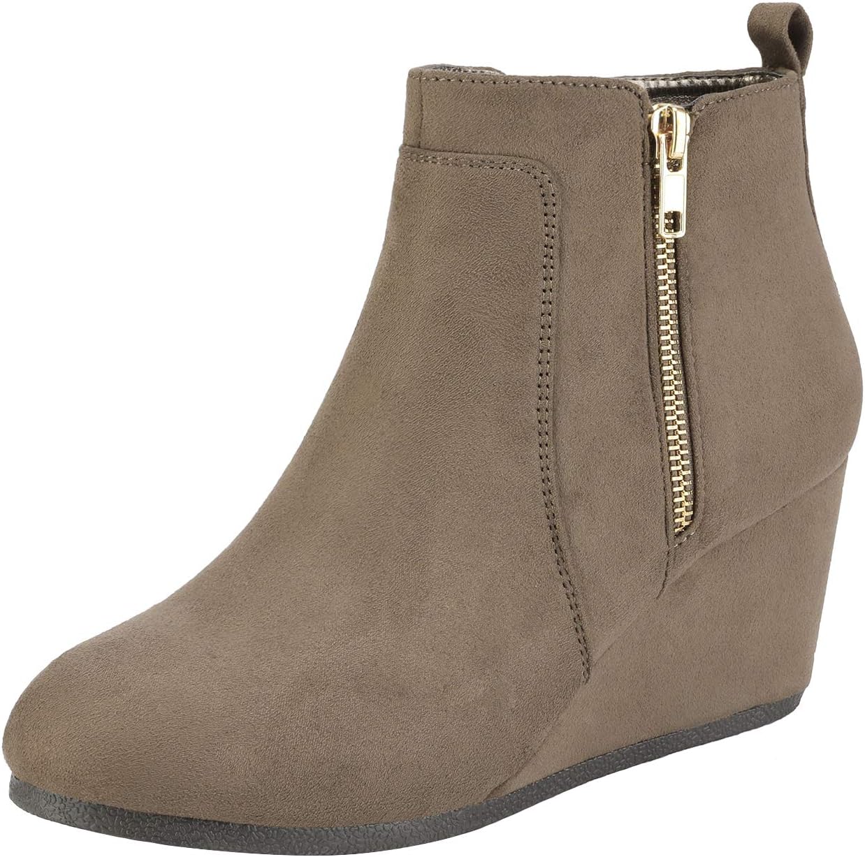 DREAM PAIRS Women's Suede Low Wedges Ankle Boots for Style