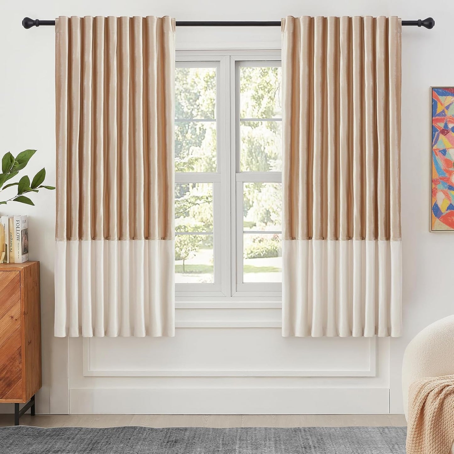 Velvet Curtains for Living Room Blackout Soundproof Drapes