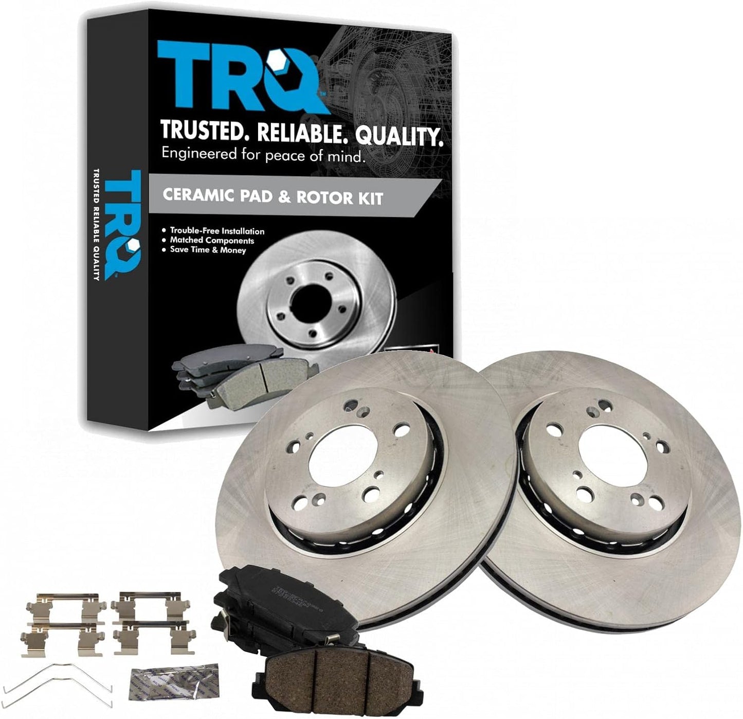 TRQ Front Brake Pad & Rotor Kit for 2014-2019 Acura RLX