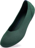 Womens Ballet Flat Knit Dress Shoes - Low Wedge Comfortable Slip On
