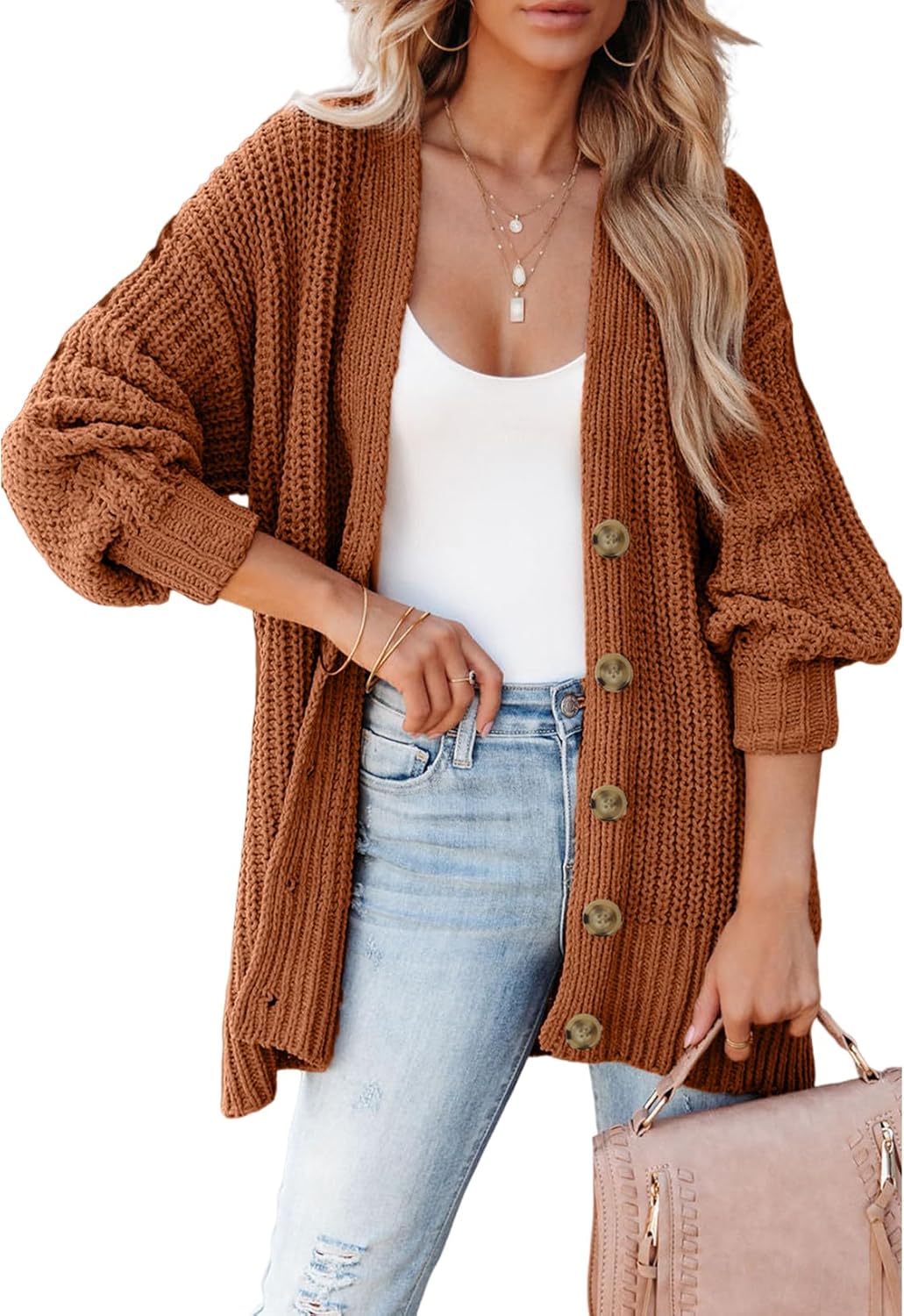 SHEWIN Womens Oversized Open Front Cardigan Sweater for All