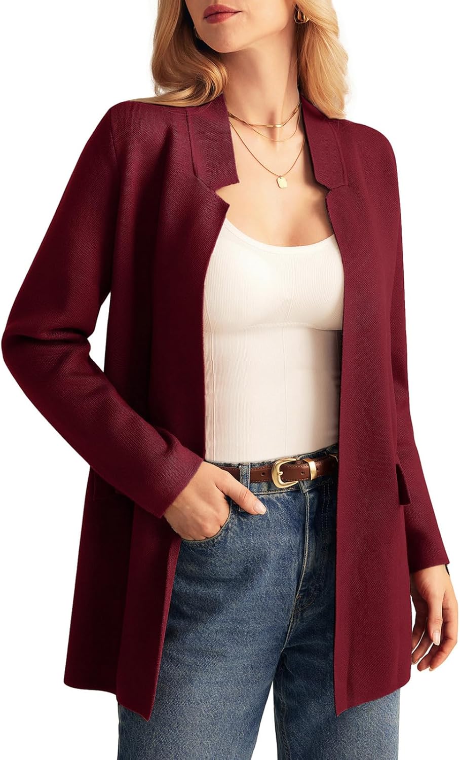 Stylish Long Sleeve Open Front Knit Cardigan for Women