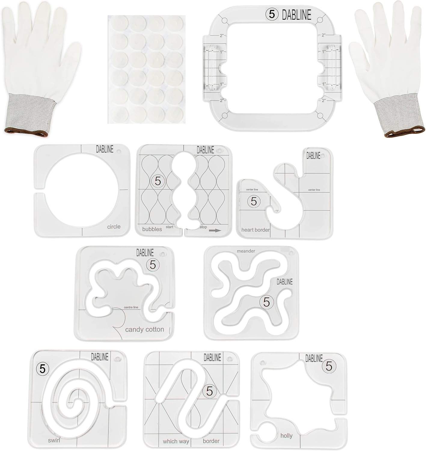 DABLINE 13 PCs Quilting Template Set for Creative Quilting